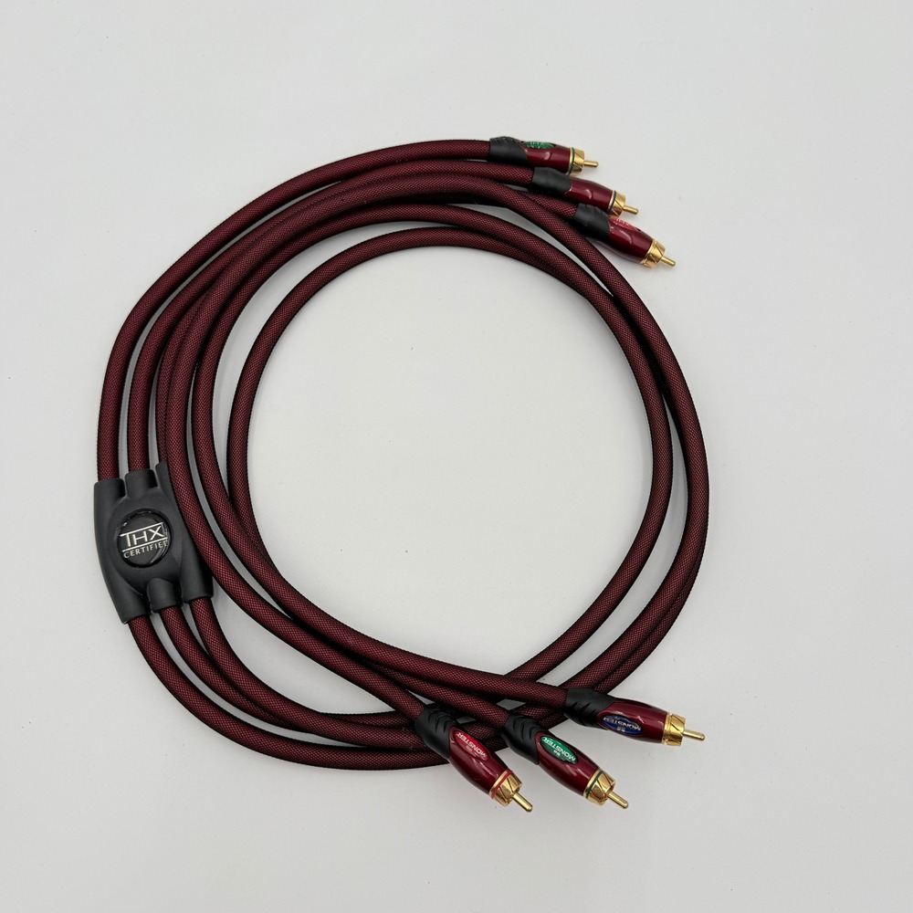 Monster Cable THX Certified Component Video RCA Cable 4ft Maroon Braided Gold